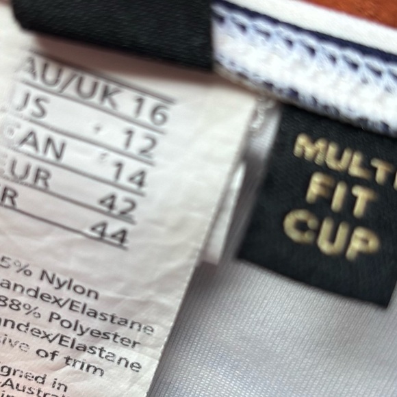 Niptuck 12 Multifit Cup Navy Stripe Ruched One Peice Swim Bathing Suit Pinup - Picture 6 of 11